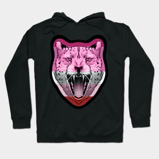 illustrated CHEETAH PRIDE series (lipstick lesbian pride flag) Hoodie